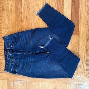 Lucky Brand Dark Blue Cropped Ankle Jeans - Raw Hem